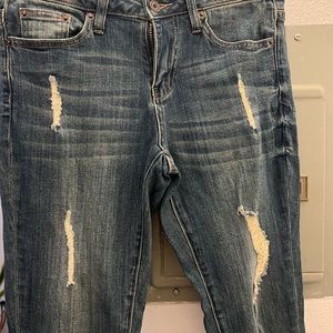 Jeans and long sleeve shirt